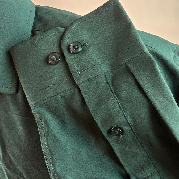 Tom Baine Shirt Mens XL Green Button Up Slim Fit Performance Stretch Christmas - Picture 4 of 9